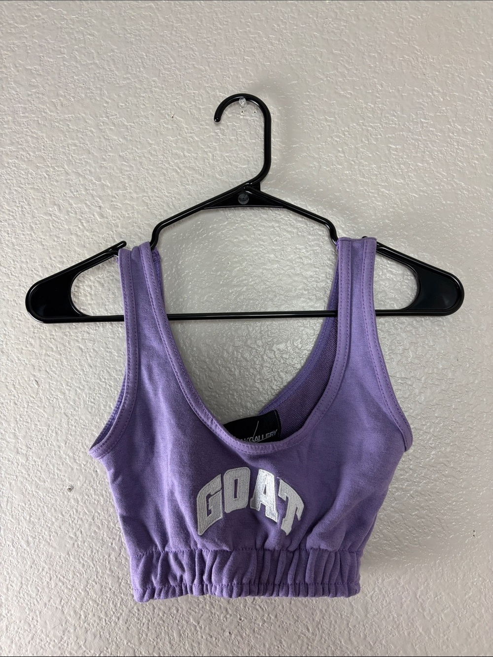 Sneak Gallery Lavender Crewneck with Contrasting Black Logo Tag